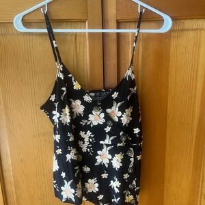 Floral Black Camisole Top